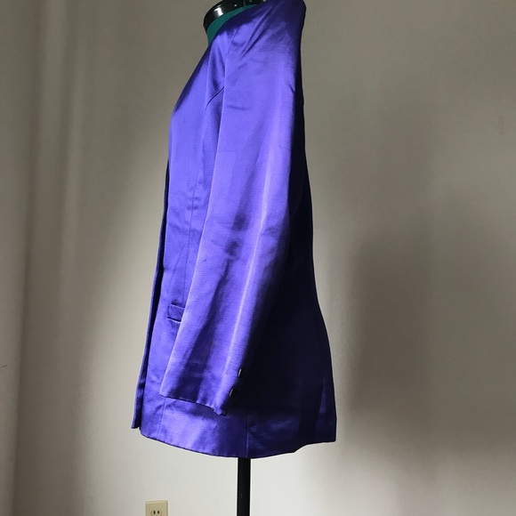 SOLD purple satin vintage boyfriend blazor - Picture 4 of 7